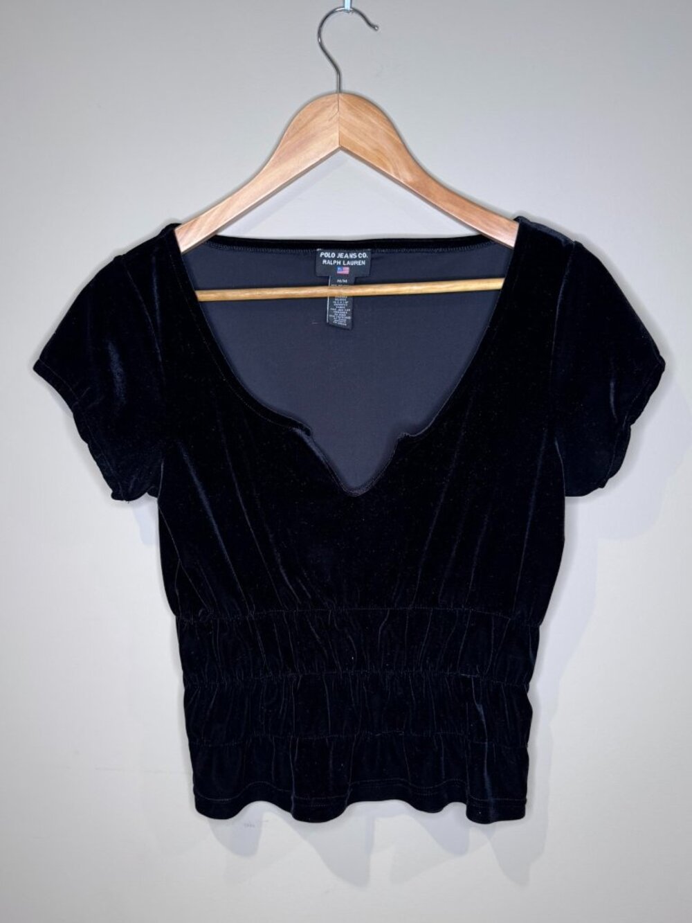 Ralph Lauren (Vintage) | Black Velvet Top | Medium